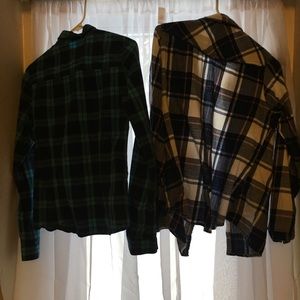 Plaid button up tops